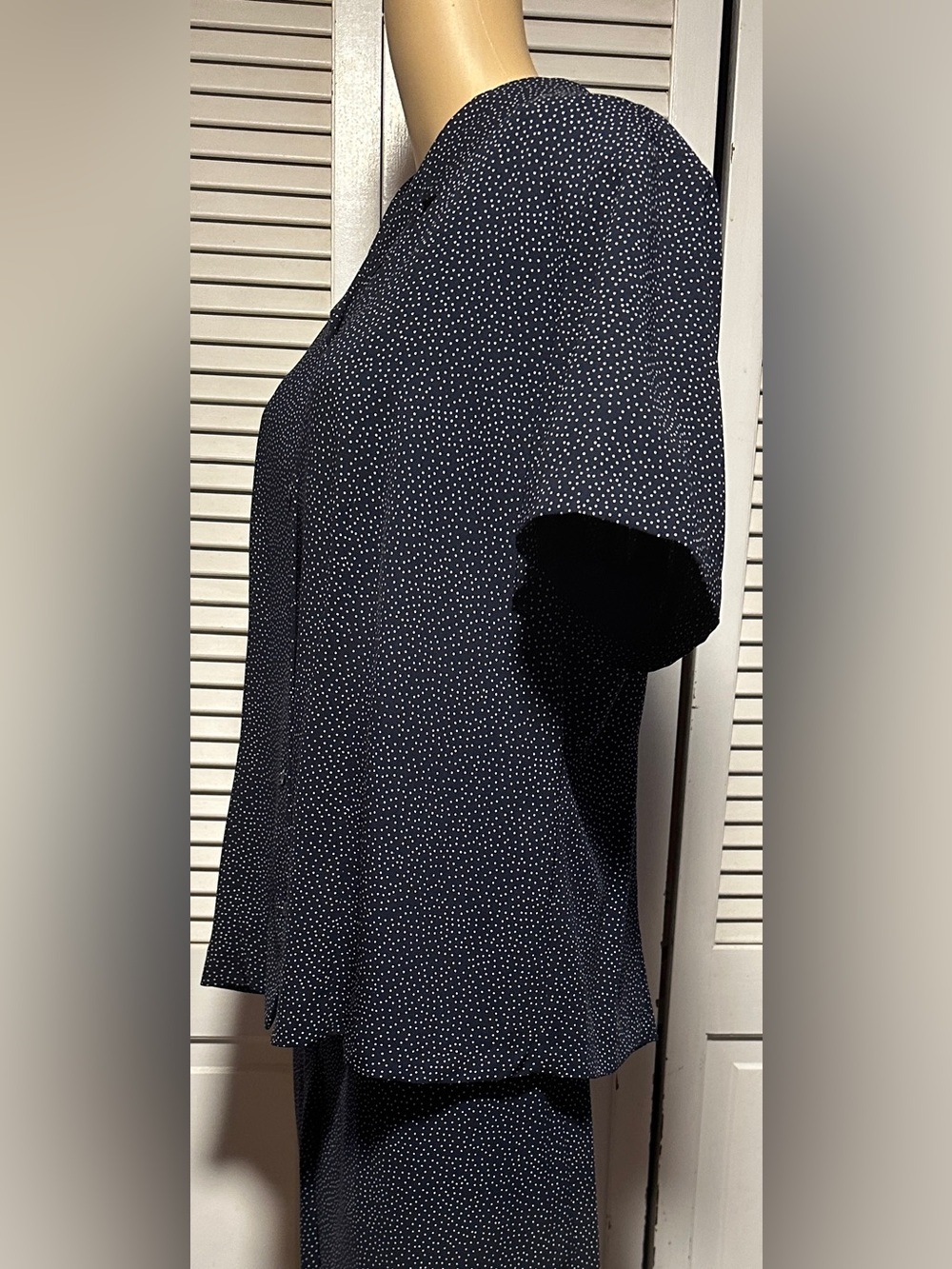 Appleseed’s Outfit Blue w/ White Polka Dot Short Sleeve Blouse & Pants 16 - Picture 4 of 7